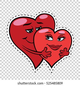 Love couple hug red hearts Valentines