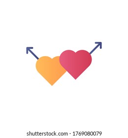 love couple icon flat design vector illustration full color. isolated on white background