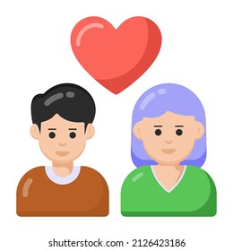 Diseño plano de icono de pareja de amor

