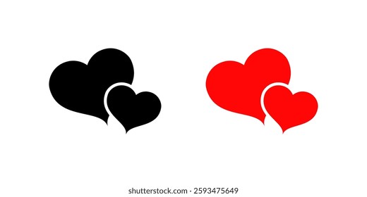 Love couple icon in trendy style. Two heart sign. relationship symbol