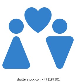 Love Couple icon. Vector style is flat iconic symbol with rounded angles, cobalt color, white background.