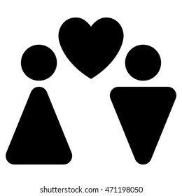 Love Couple icon. Vector style is flat iconic symbol with rounded angles, black color, white background.