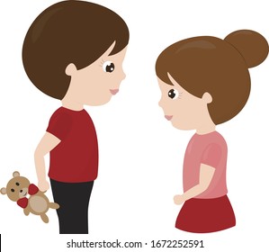 Love couple, illustration, vector on white background.