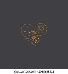 LOVE COUPLE LINE STYLE LOGO DESIGN VECTOR ILLUSTRATION SYMBOL ICON