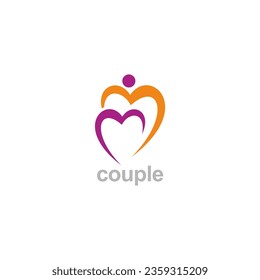 Imagen vectorial del logotipo de pareja de amor
