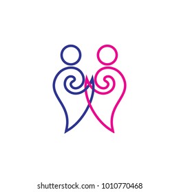 Love couple logo, wife and husband icon,mother and father icon logo