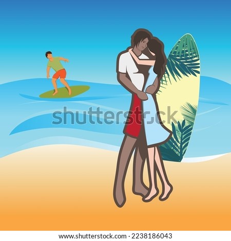 love couple with ocean in behind