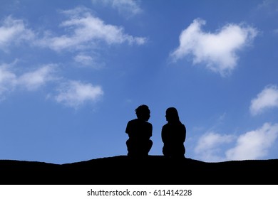 Love couple on a mountain