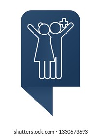 love couple pictogram cartoon