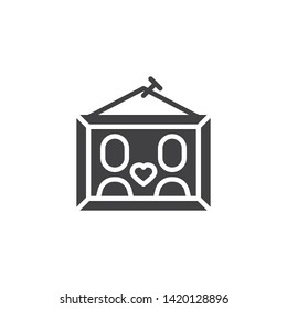 Love Couple portrait vector icon. filled flat sign for mobile concept and web design. Family Picture frame glyph icon. Symbol, logo illustration. Vector graphics