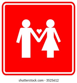 love couple red sign