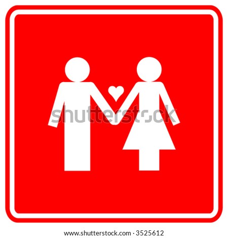love couple red sign