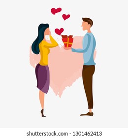  Love couple. Romantic couple in love spending time together. Valentines day background