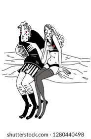 love couple sleep