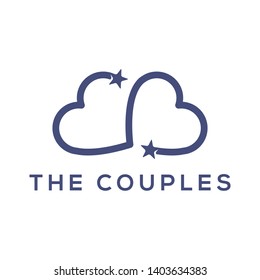 Love Couple with star logo vector