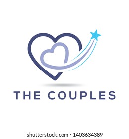 Love Couple with star logo vector