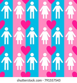 Love couple valentine heart pattern pink cyan blue background