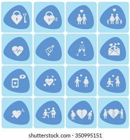 Love couple valentine icon vector set