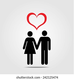 Love couple valentine vector