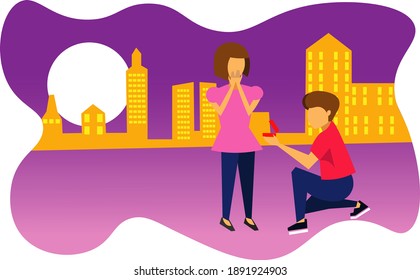 love couple vector flat illustration