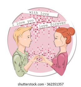Love couple. Vector illustration