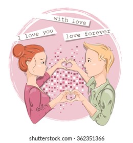 Love couple. Vector illustration