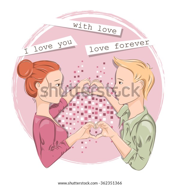 Love Couple Vector Illustration Stock Vector (Royalty Free) 362351366 ...