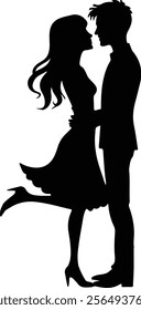 love couple vector illustration for valentine of silhouette 