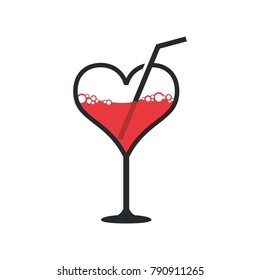 love couple wine valentine vector logo icon