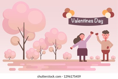  love couple,love Invitation card Valentine's day balloon heart on abstract background flat design style vector graphic illustration

