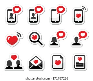 Love, couples, Valentine's Day icons set