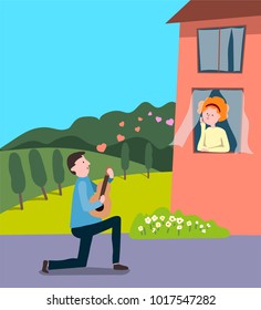 Love couple.Vector illustration.