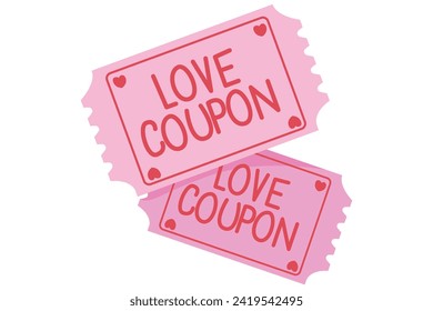 Love Coupon Hand Drawn Valentine Day Sticker