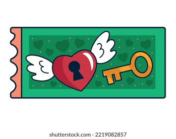 Love Coupon With Heart Flying