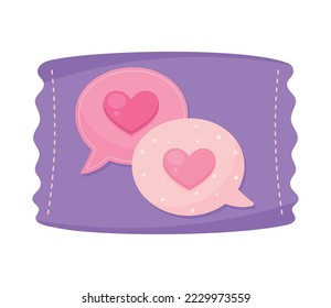 cupón de amor con icono de burbuja de voz
