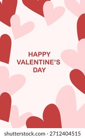 Ilustración vectorial de fondo de la cubierta del amor. Tarjetas del día de San Valentín feliz con dos corazones una forma continua de la línea, señal de saludo. Patrones de diseño abstracto de invitación en estilo moderno de arte lineal mínimo