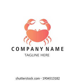 color de ilustración vectorial del logotipo del cangrejo de amor