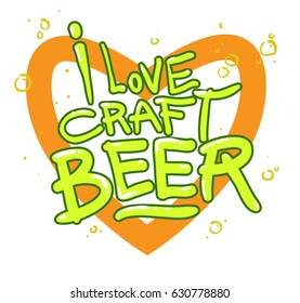 I love craft beer vector t-shirt print.