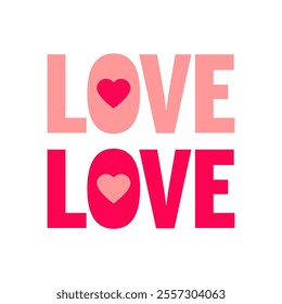 Love love craft vector design - celebrating valentine's Day on 14 February. Wallpaper, flyer, poster, sticker, banner, card.