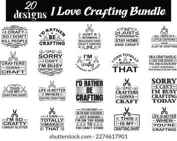 I Love Crafting Bundle, I Love Crafting svg design svg