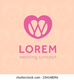 Love creative concept. Wedding concept icon on seamless background.