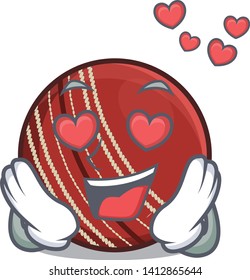 In love cricket ball in the cartoon shape