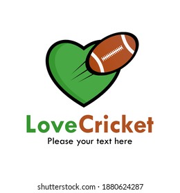 Love cricket symbol logo template illustration