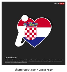 I love Croatia flag heart