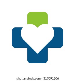 love cross logo vector. health logo. medical logo.