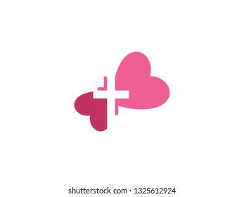 Love cross modern vector logo