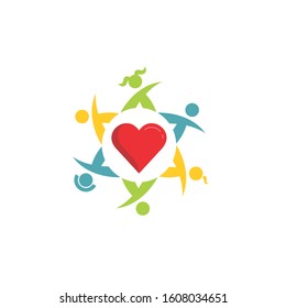 Love Crowd child logo design template for your business