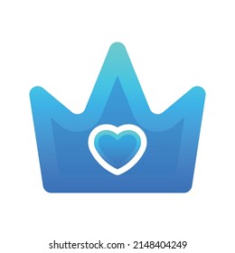 icono de la plantilla de diseño de logotipo de gradiente de la corona de amor