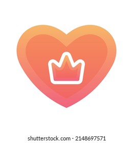 love crown gradient logo design template icon
