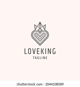 Love crown line logo template